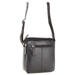 תיק צד מעור לגבר VISCONTI crossbody S-8 Black