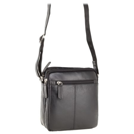תיק צד מעור לגבר VISCONTI crossbody S-8 Black