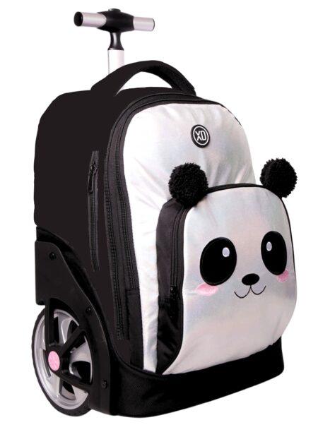 תיק טרולי לבית ספר Super Junior XD Panda כסוף/שחור