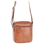 תיק צד מעור לגבר VISCONTI crossbody S-8 Tan
