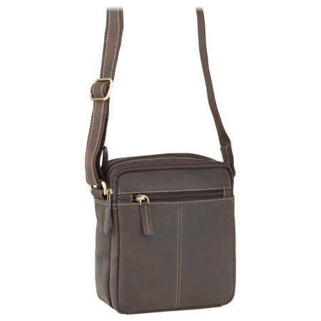 תיק צד מעור לגבר VISCONTI crossbody S-8 Oil Brown